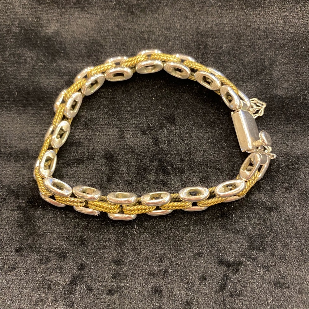 Silpada Sterling Silver and Double Brass Rope Link Bracelet